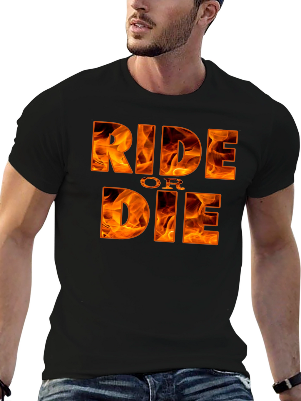 Ride or Die Graphic Tee - Flaming Design