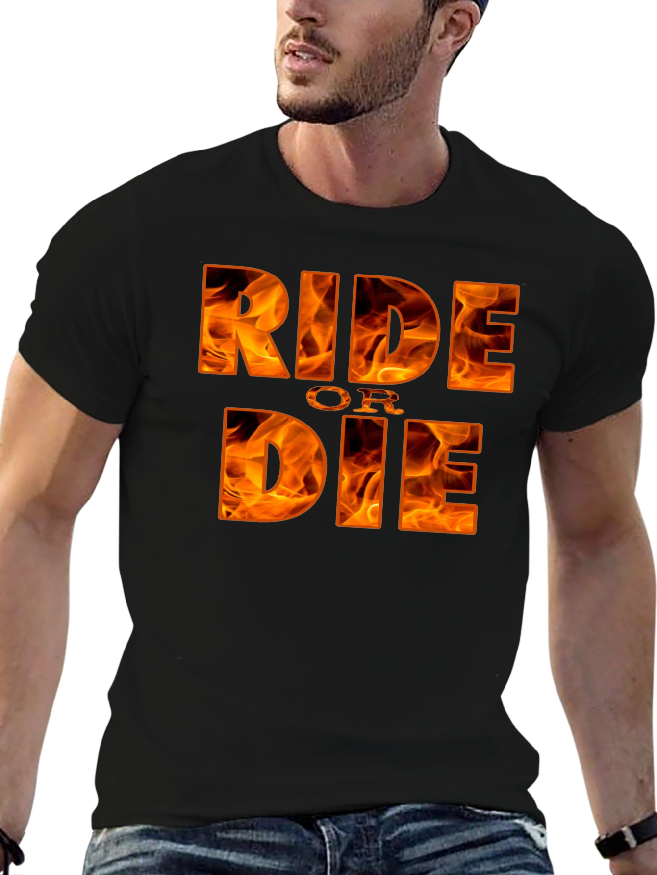 Ride or Die Graphic Tee - Flaming Design