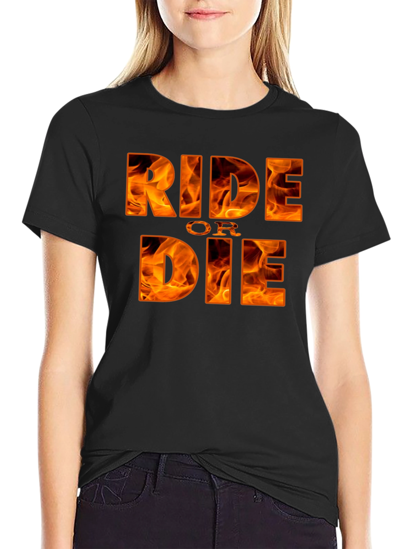 Ride or Die Graphic Tee - Flaming Design