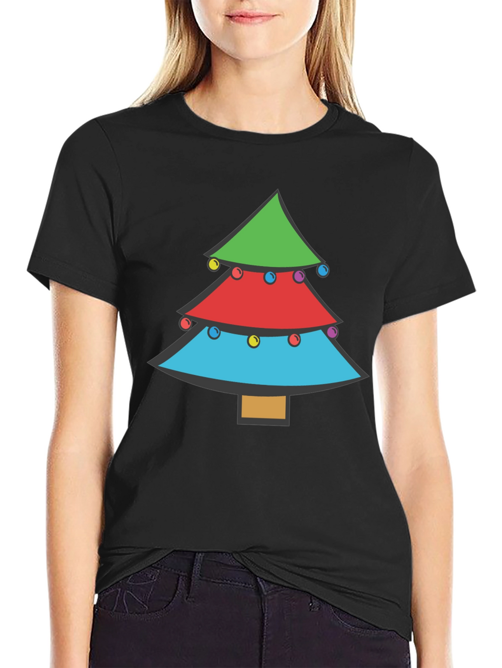 Festive Christmas Tree Graphic Tee - Holiday Apparel