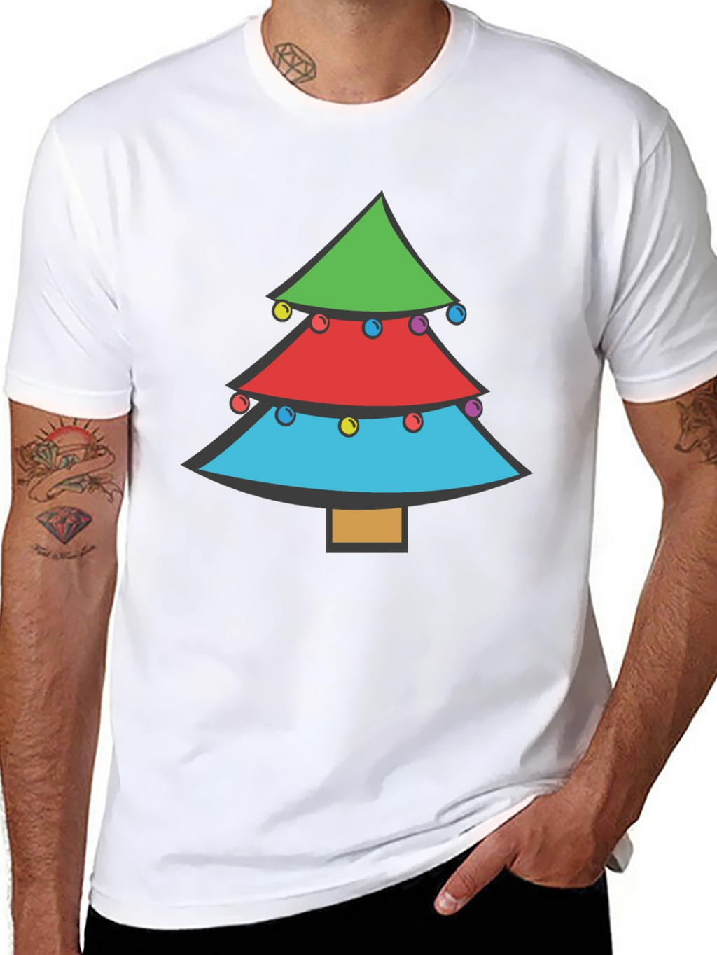 Festive Christmas Tree Graphic Tee - Holiday Apparel