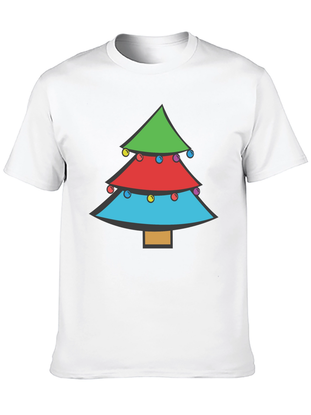 Festive Christmas Tree Graphic Tee - Holiday Apparel