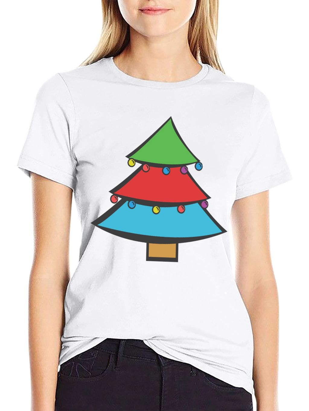 Festive Christmas Tree Graphic Tee - Holiday Apparel