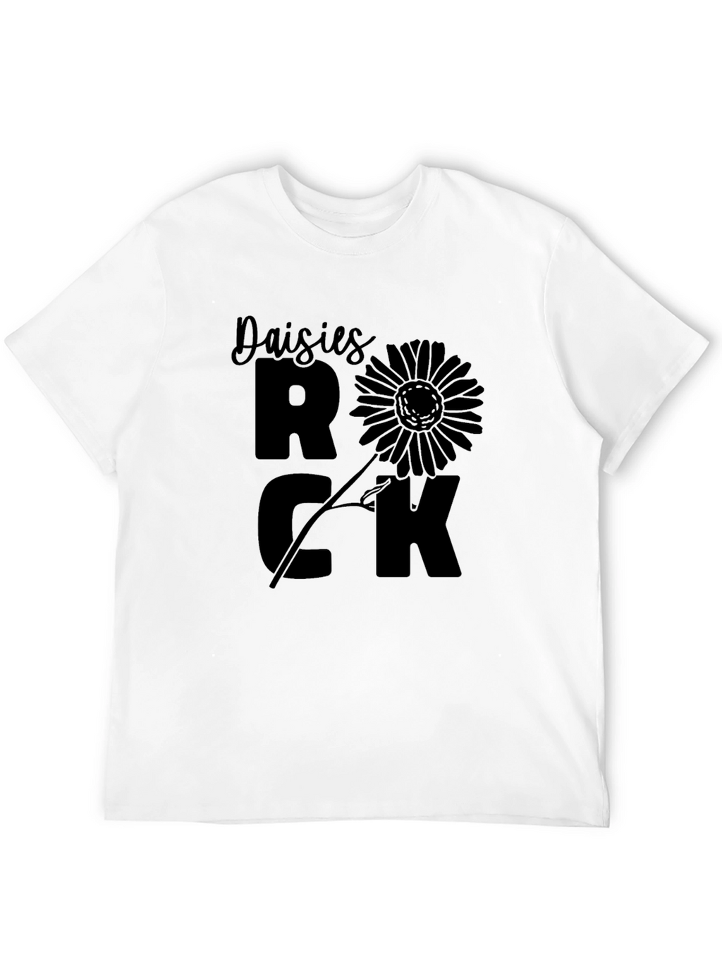 Daisies Rock Black Graphic T-Shirt