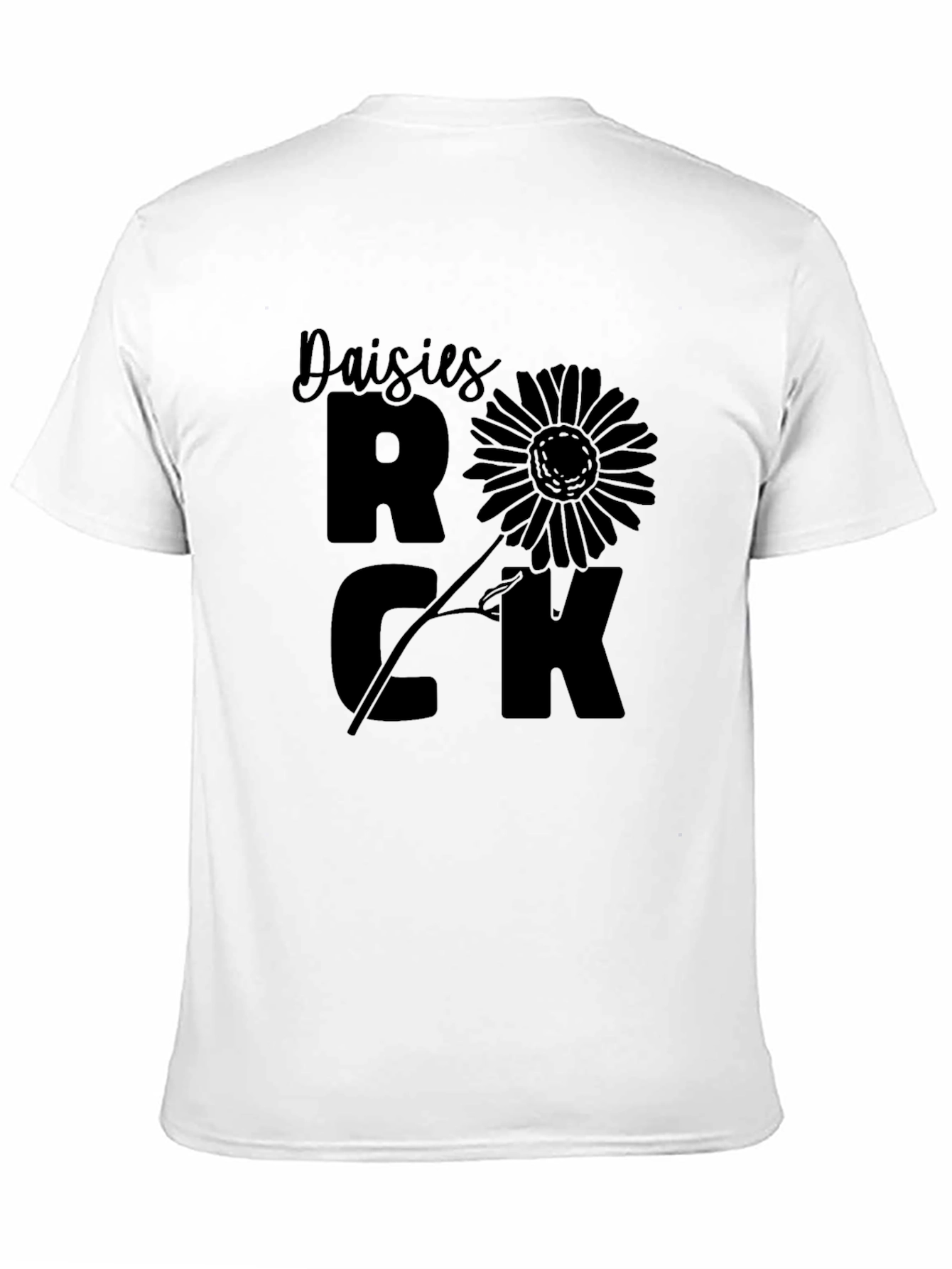 Daisies Rock Black Graphic T-Shirt