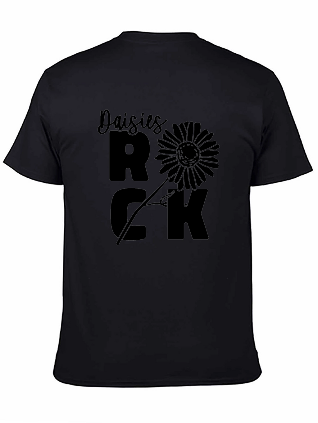 Daisies Rock Black Graphic T-Shirt
