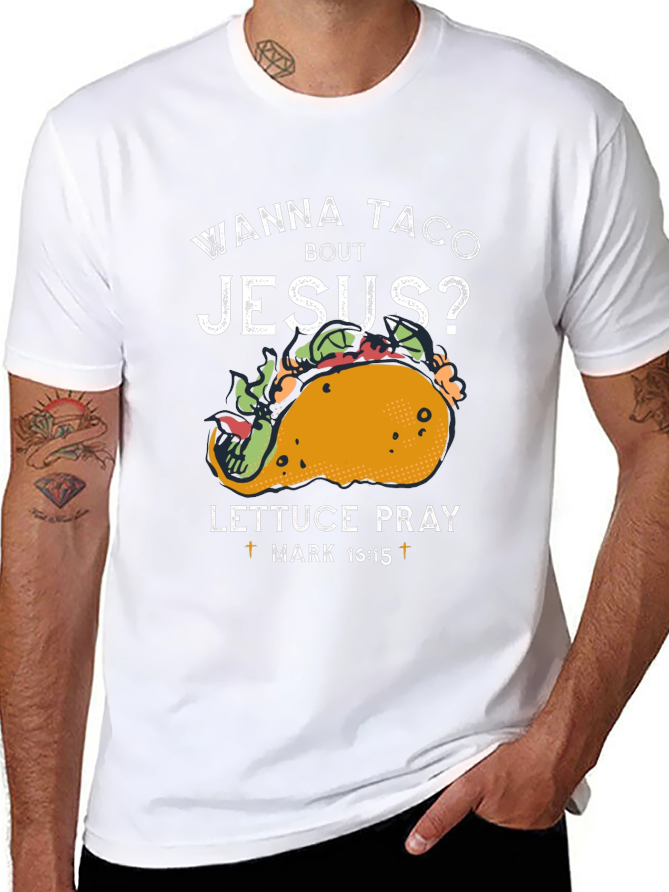 Wanna Taco Bout Jesus T-Shirt Funny Christian Tee