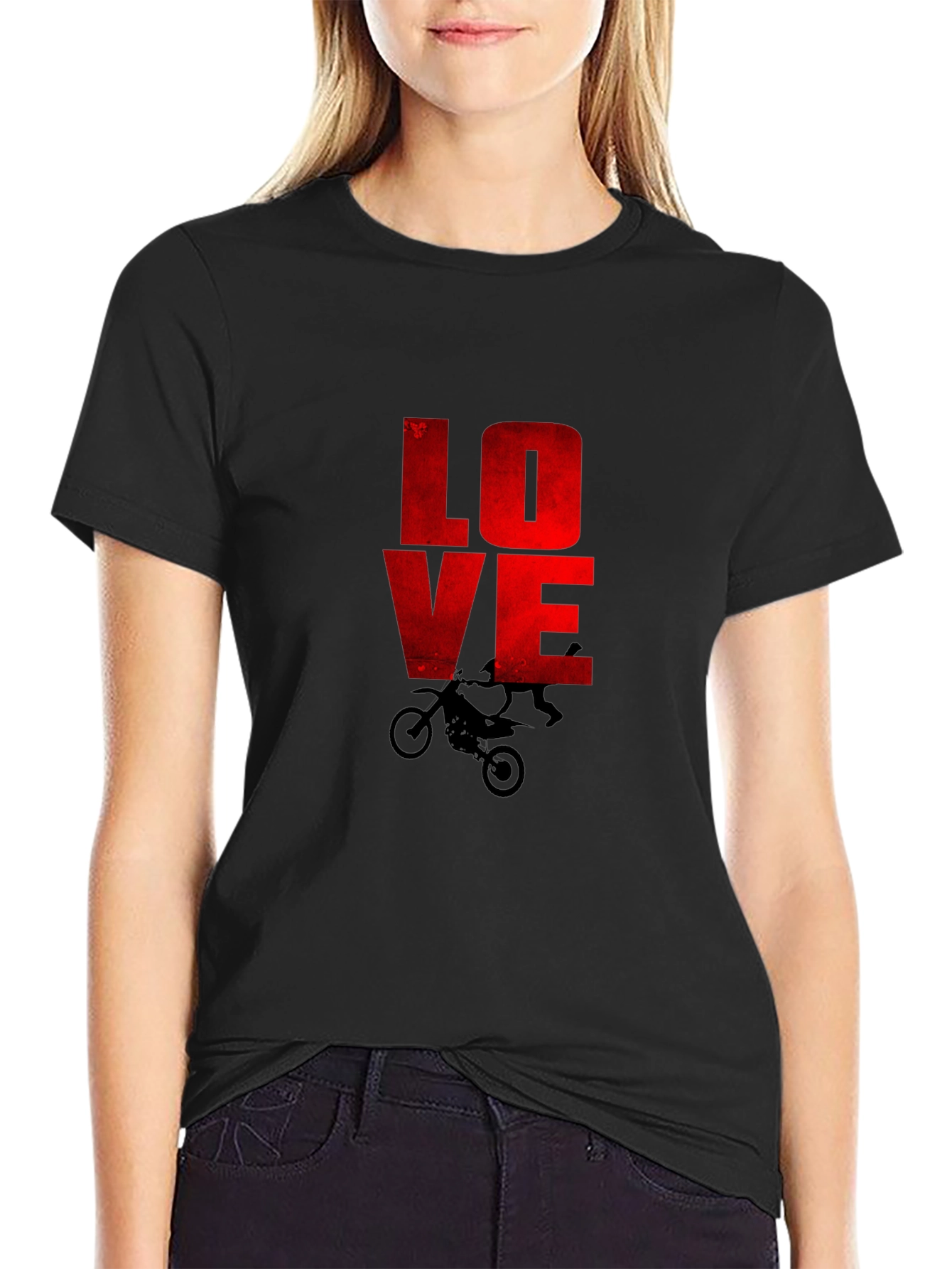 LOVE Motocross Graphic T-Shirt - Black