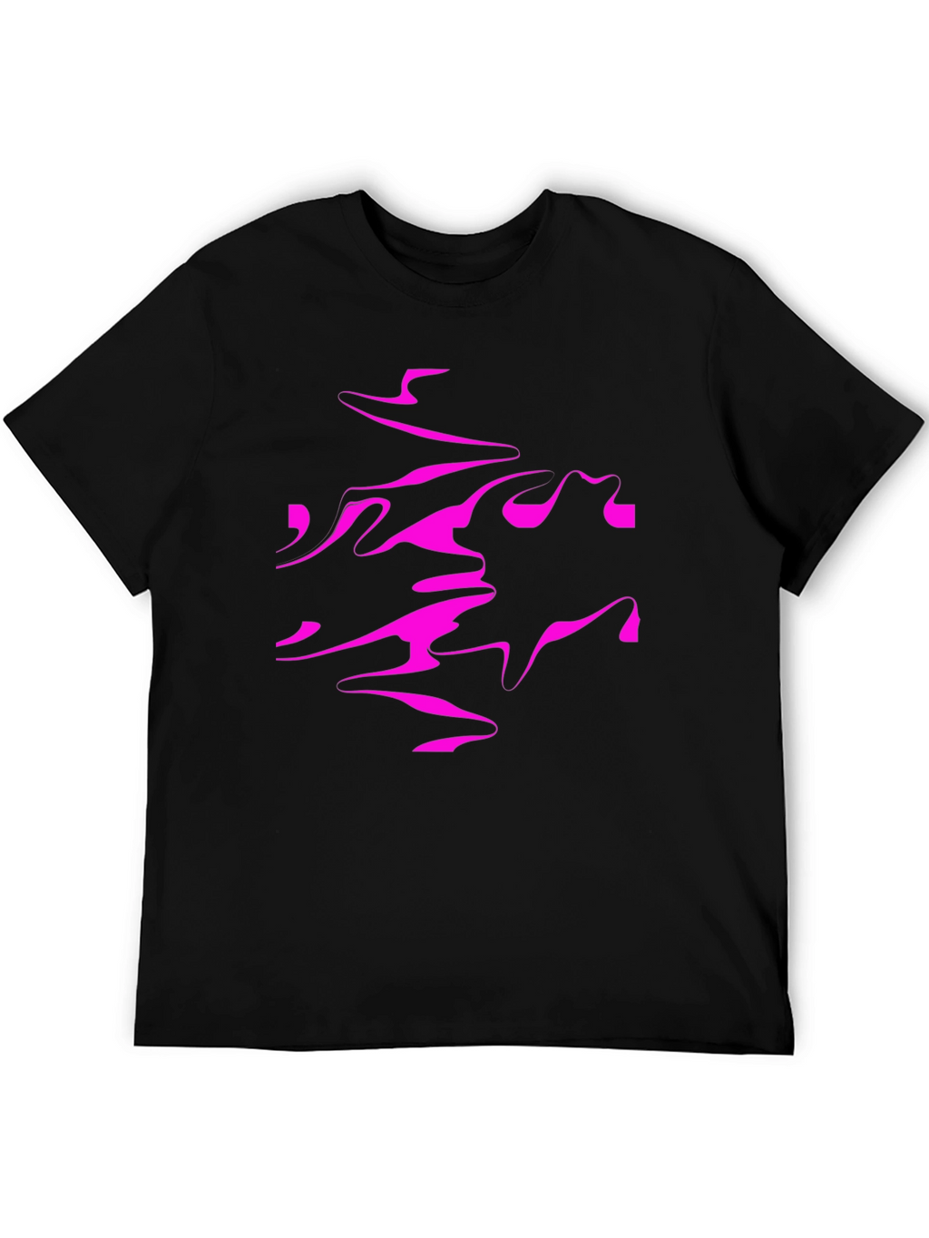 Abstract Print Black Crew Neck T-Shirt