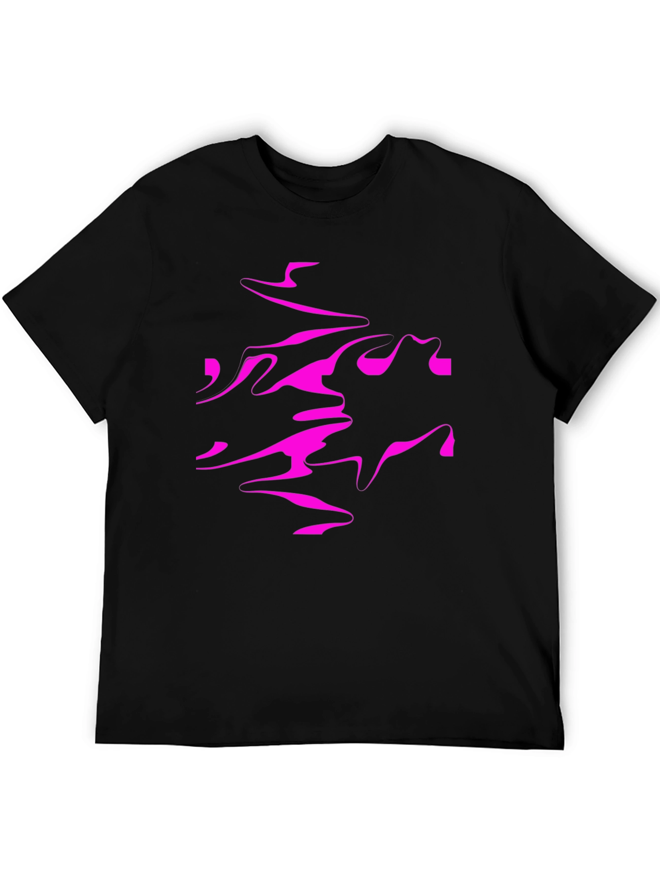 Abstract Print Black Crew Neck T-Shirt