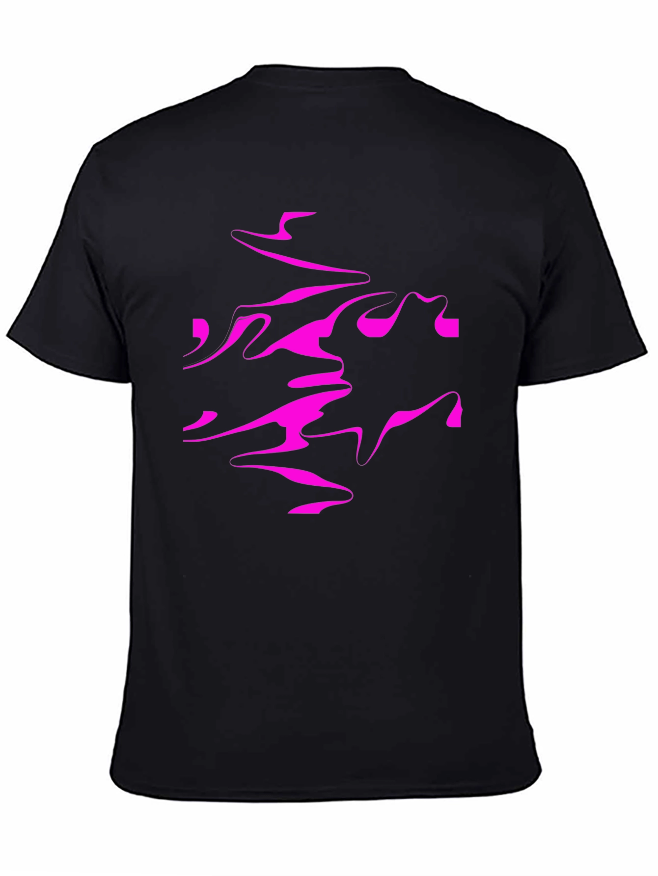 Abstract Print Black Crew Neck T-Shirt