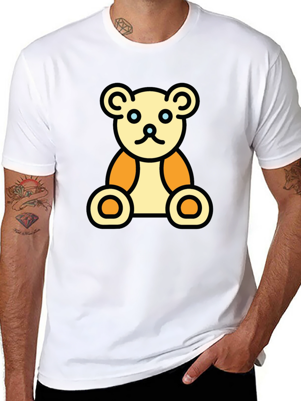 Teddy Bear Graphic Black T-Shirt