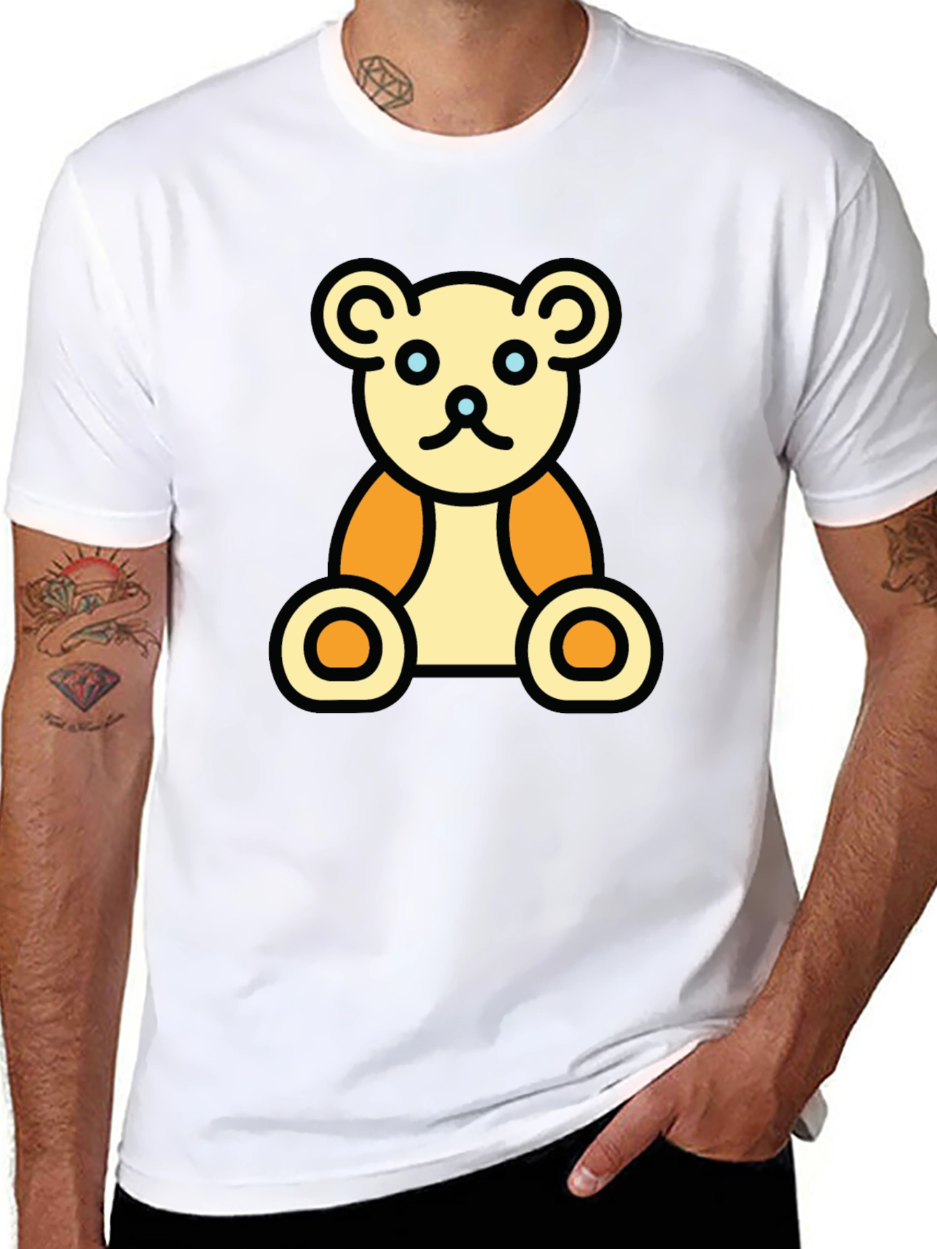 Teddy Bear Graphic Black T-Shirt