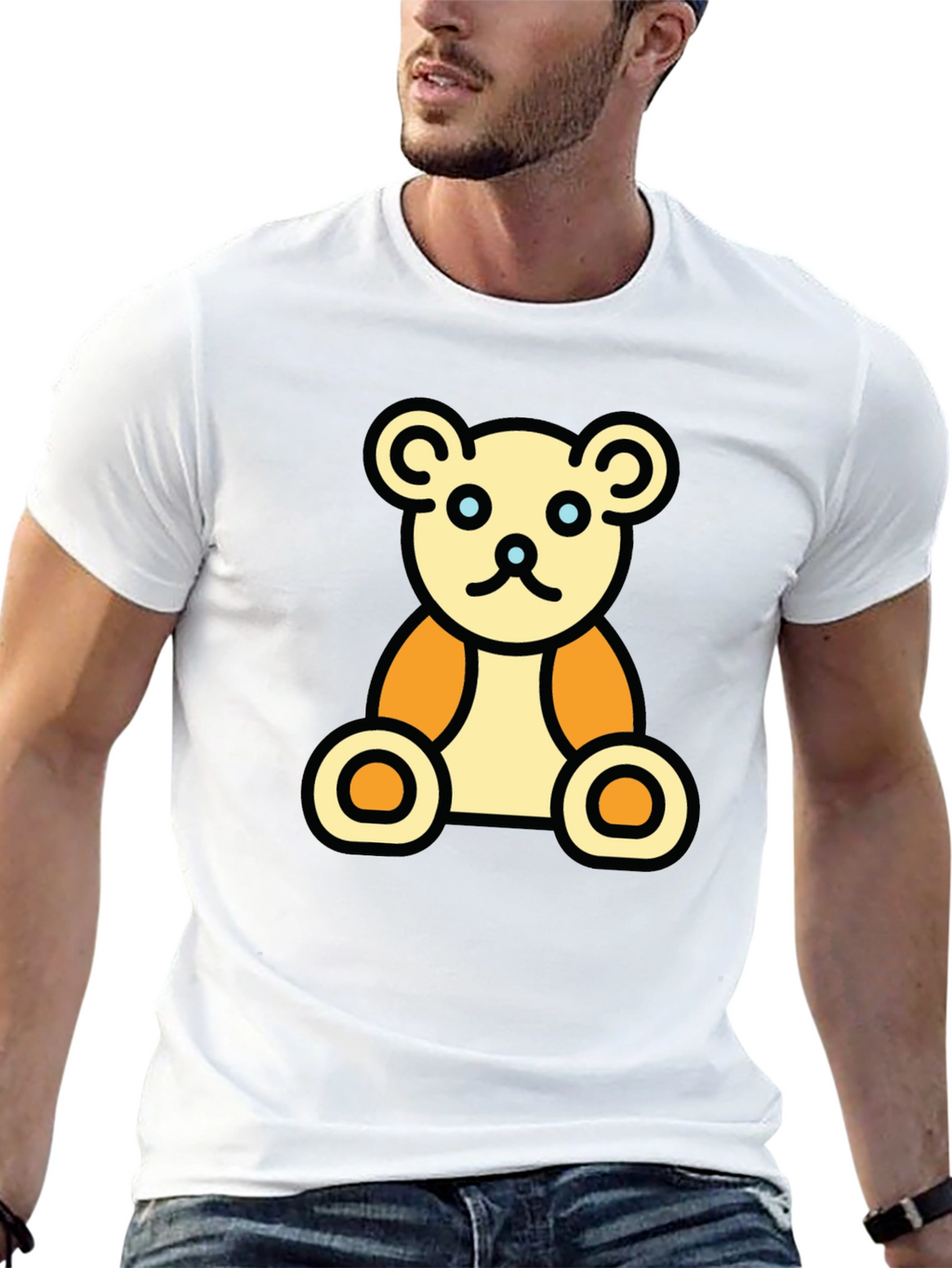Teddy Bear Graphic Black T-Shirt