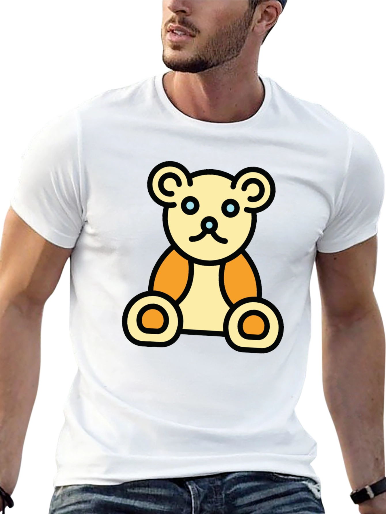 Teddy Bear Graphic Black T-Shirt