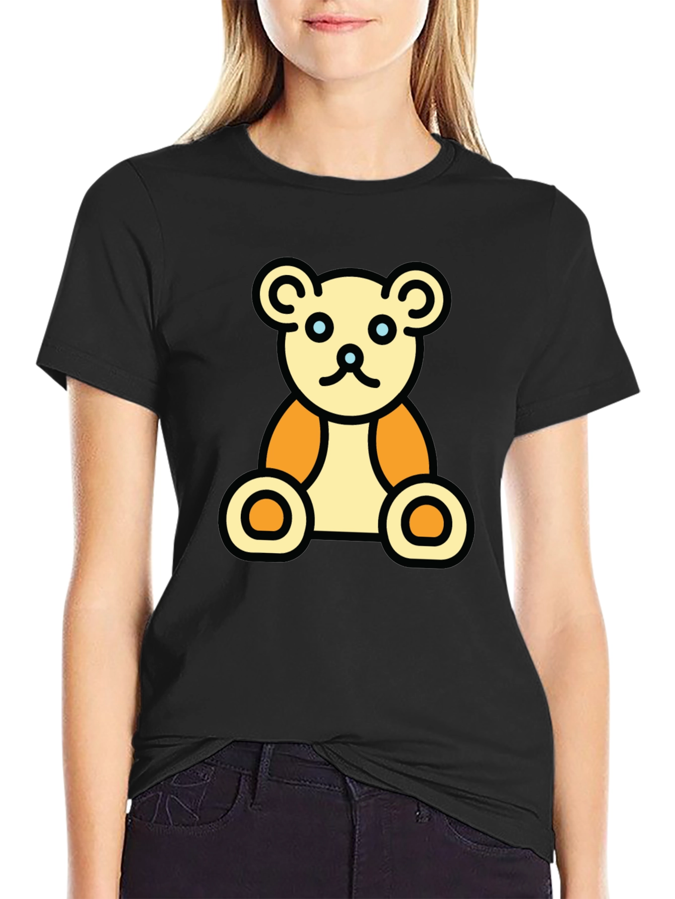 Teddy Bear Graphic Black T-Shirt