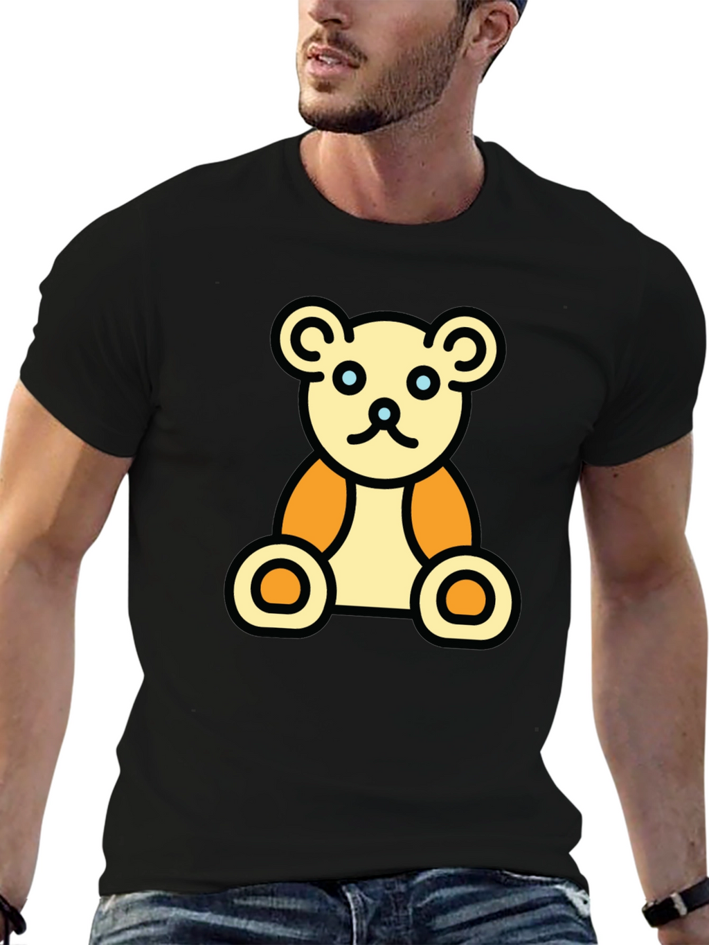Teddy Bear Graphic Black T-Shirt