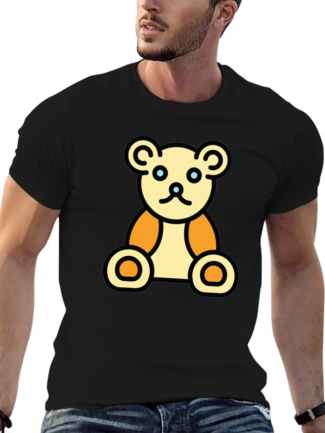 Teddy Bear Graphic Black T-Shirt