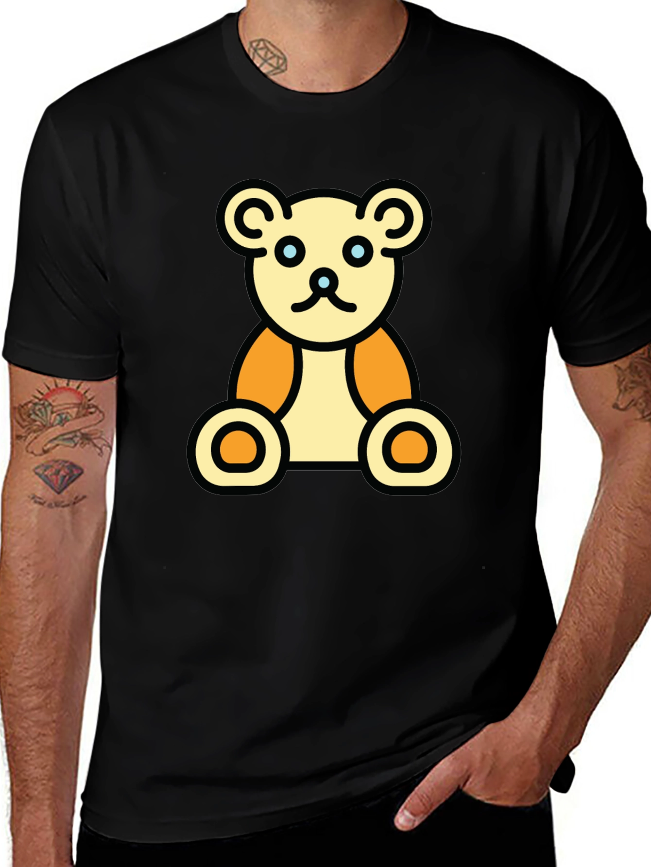 Teddy Bear Graphic Black T-Shirt