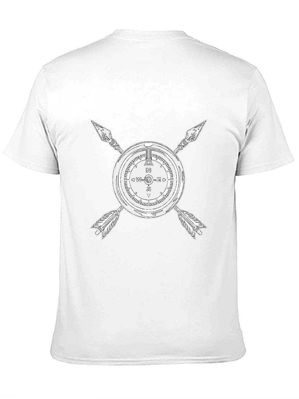 Compass & Arrows Graphic Tee - Black Cotton Blend