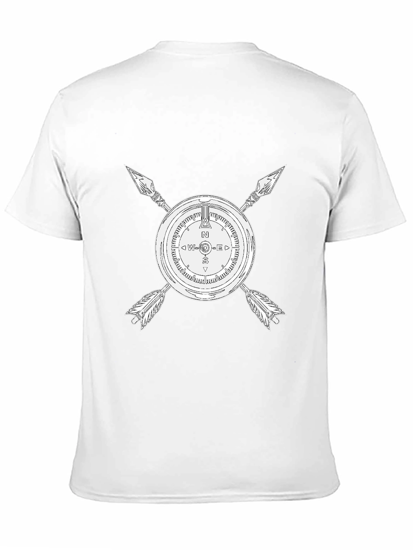 Compass & Arrows Graphic Tee - Black Cotton Blend