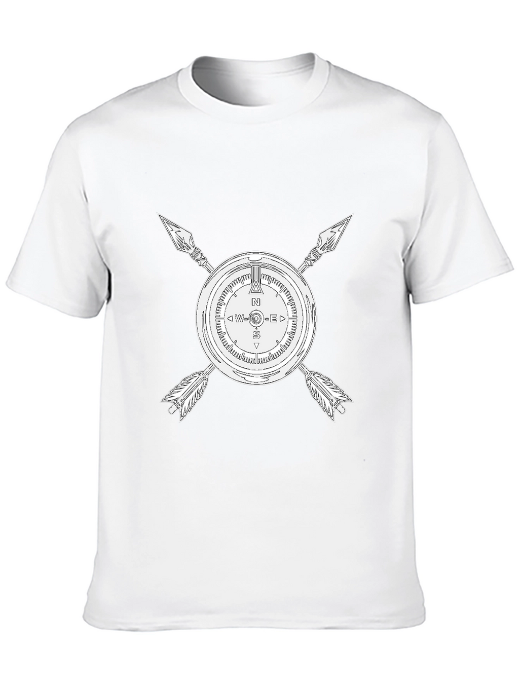 Compass & Arrows Graphic Tee - Black Cotton Blend