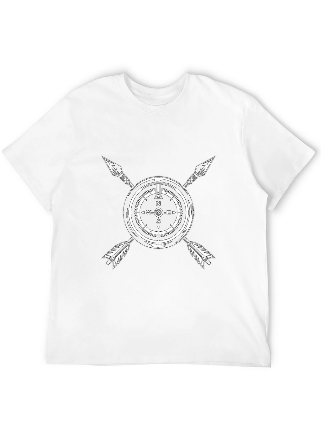 Compass & Arrows Graphic Tee - Black Cotton Blend