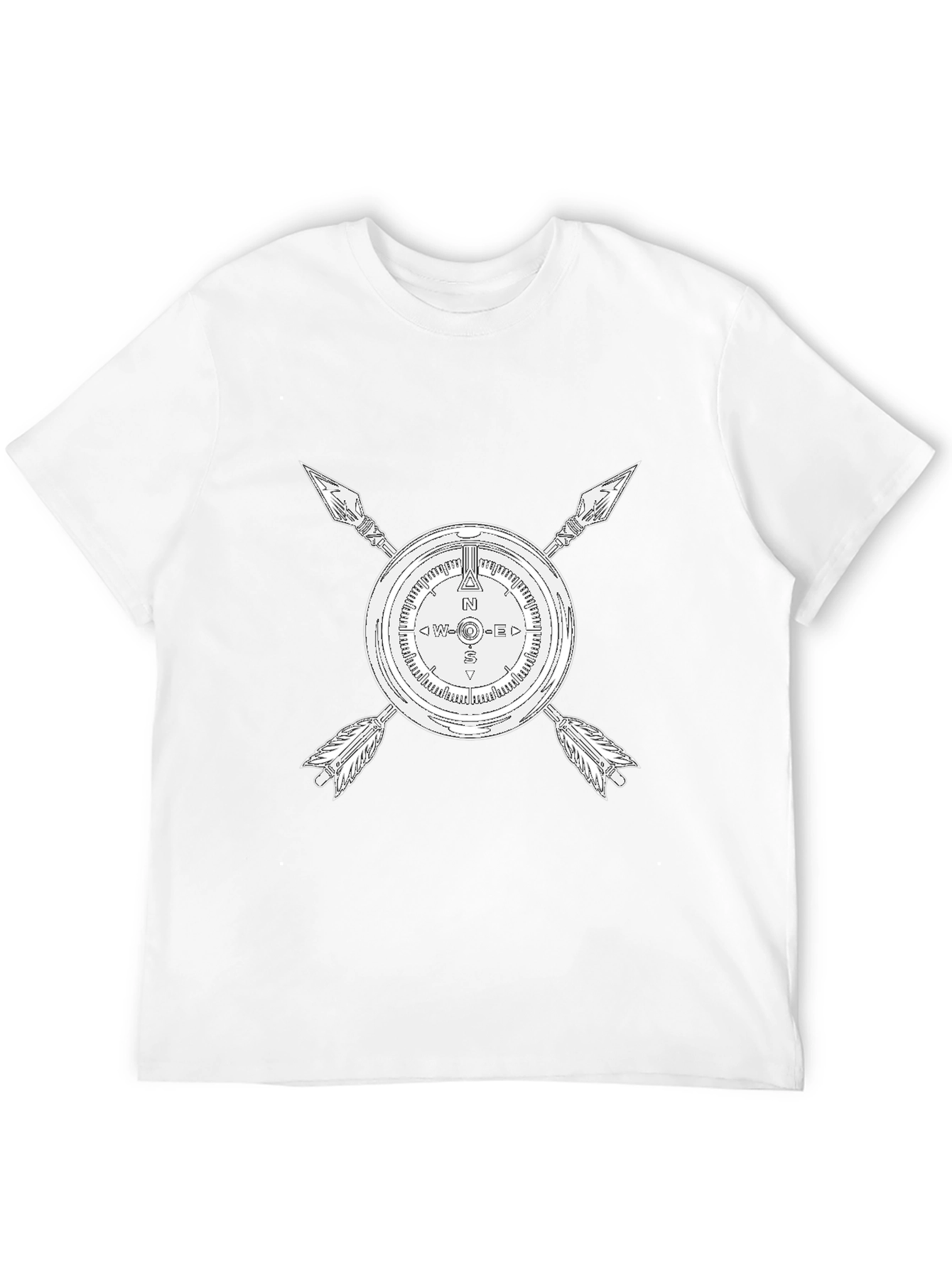 Compass & Arrows Graphic Tee - Black Cotton Blend