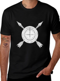 Compass & Arrows Graphic Tee - Black Cotton Blend