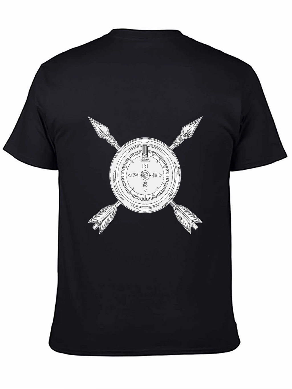 Compass & Arrows Graphic Tee - Black Cotton Blend