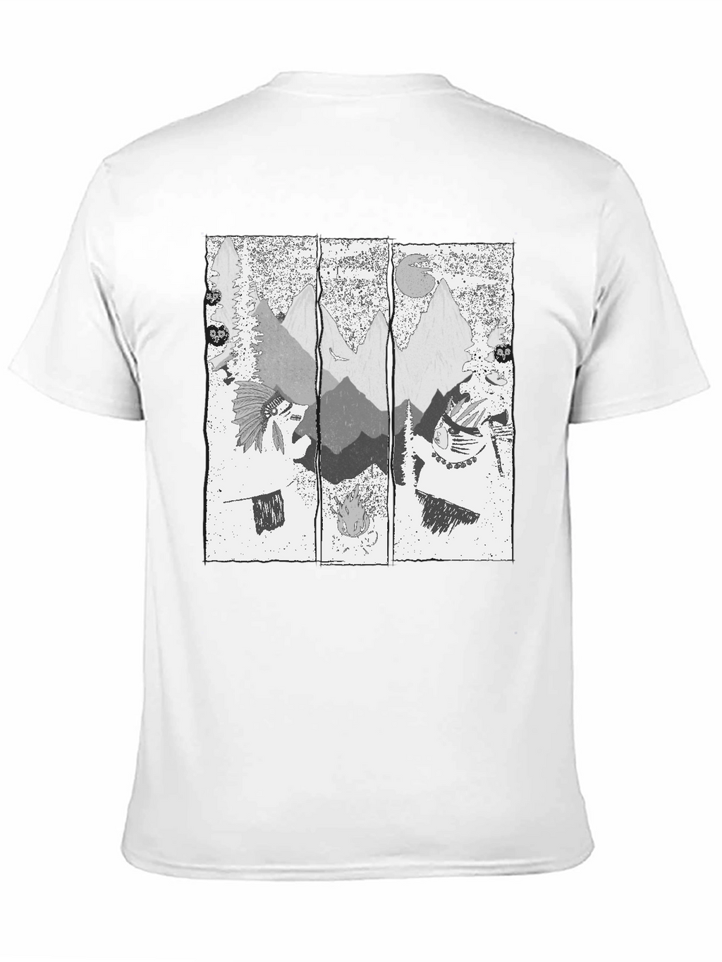 Mens Black T-Shirt with Mountain Graphic Print