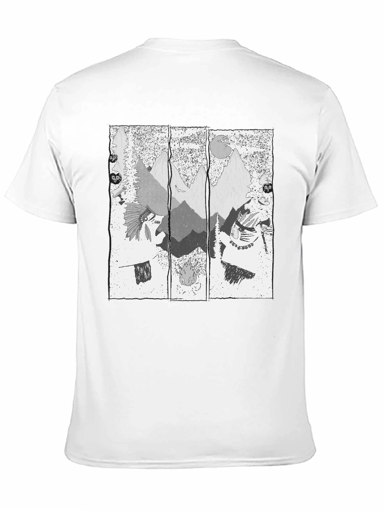Mens Black T-Shirt with Mountain Graphic Print