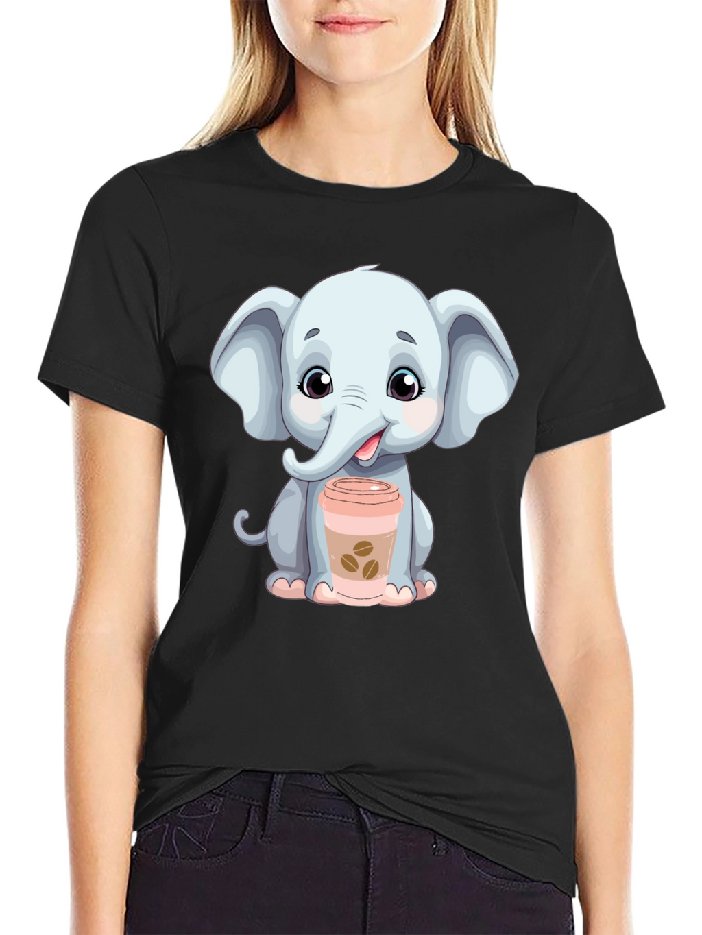 Cute Elephant Coffee Lover T-Shirt