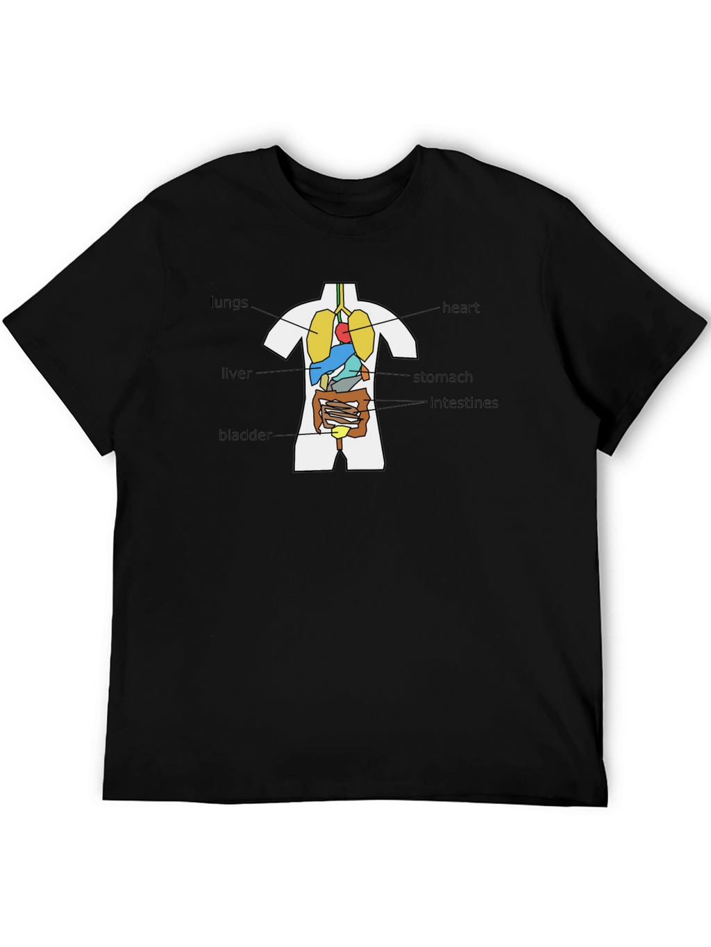 Anatomical Human Body Organs T-Shirt - Black
