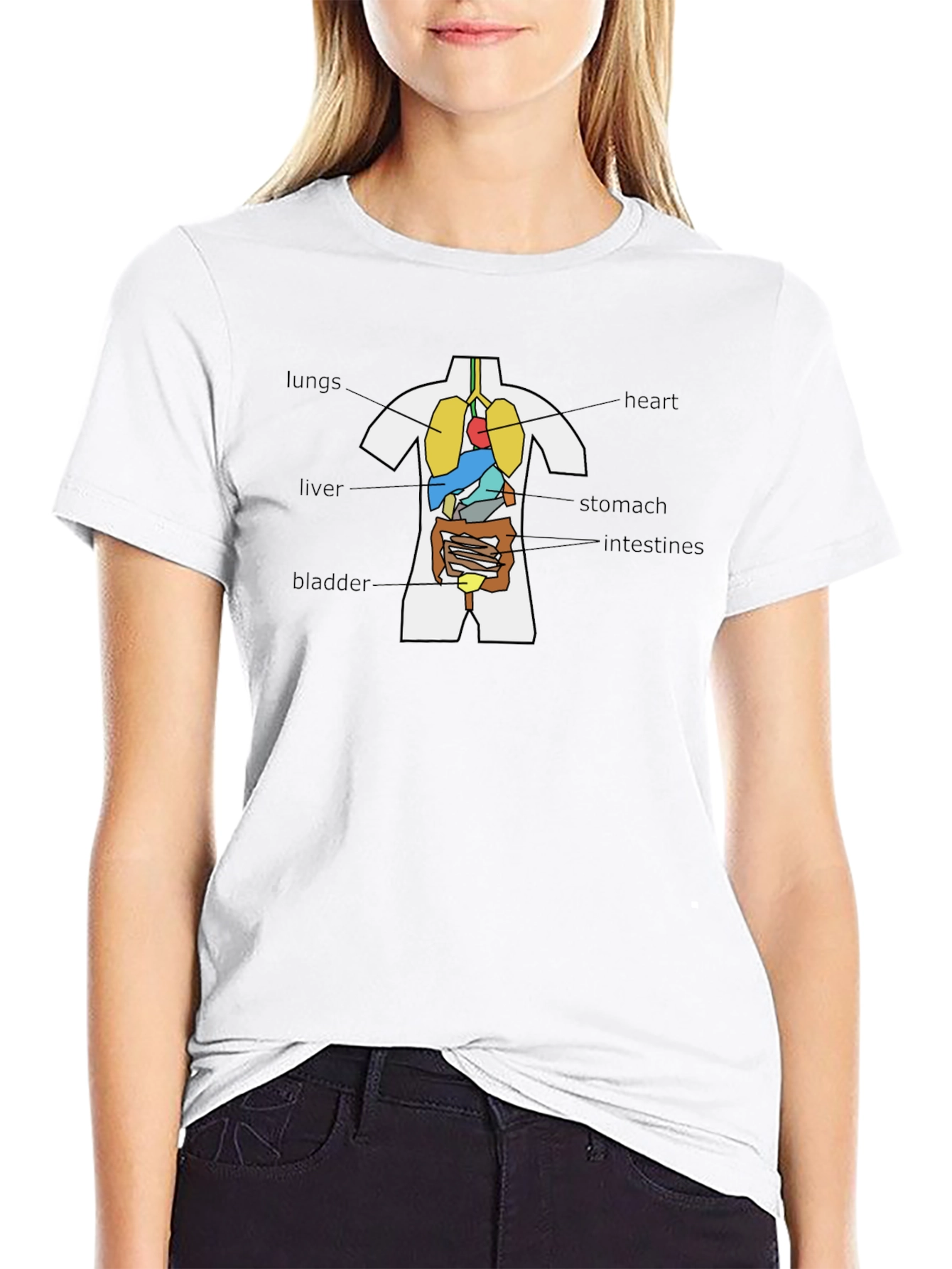 Anatomical Human Body Organs T-Shirt - Black