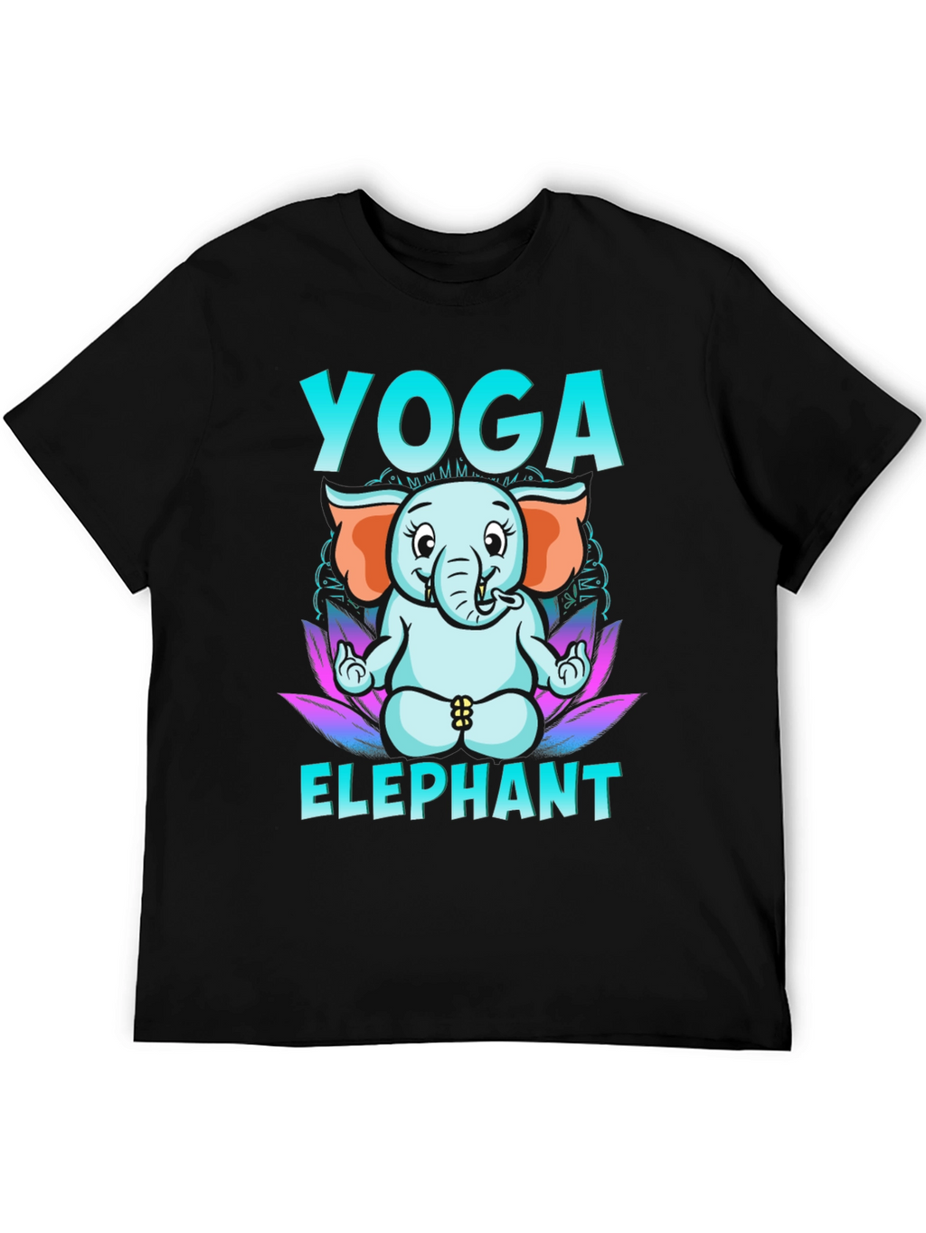 Yoga Elephant Graphic Tee - Black