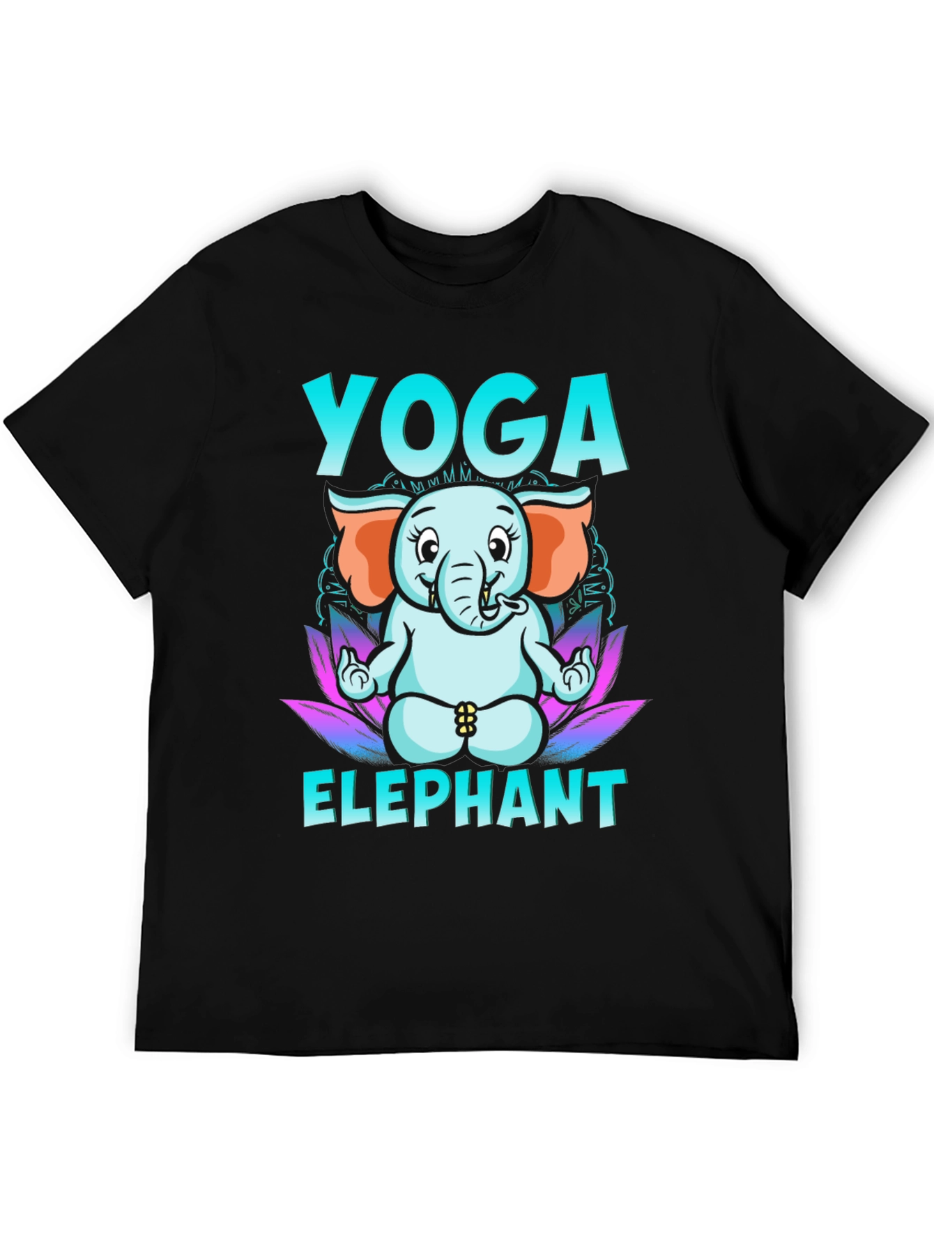 Yoga Elephant Graphic Tee - Black
