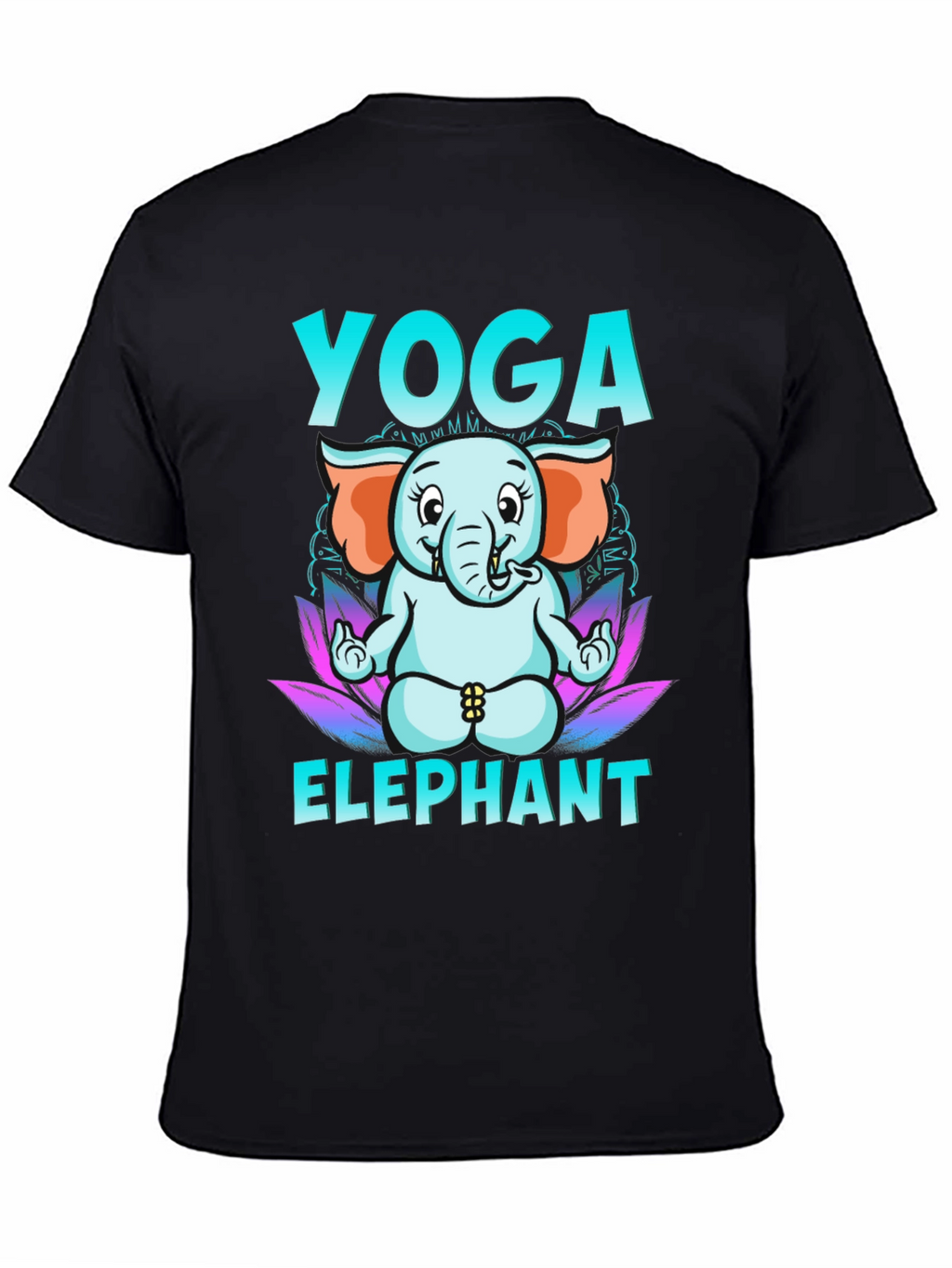 Yoga Elephant Graphic Tee - Black