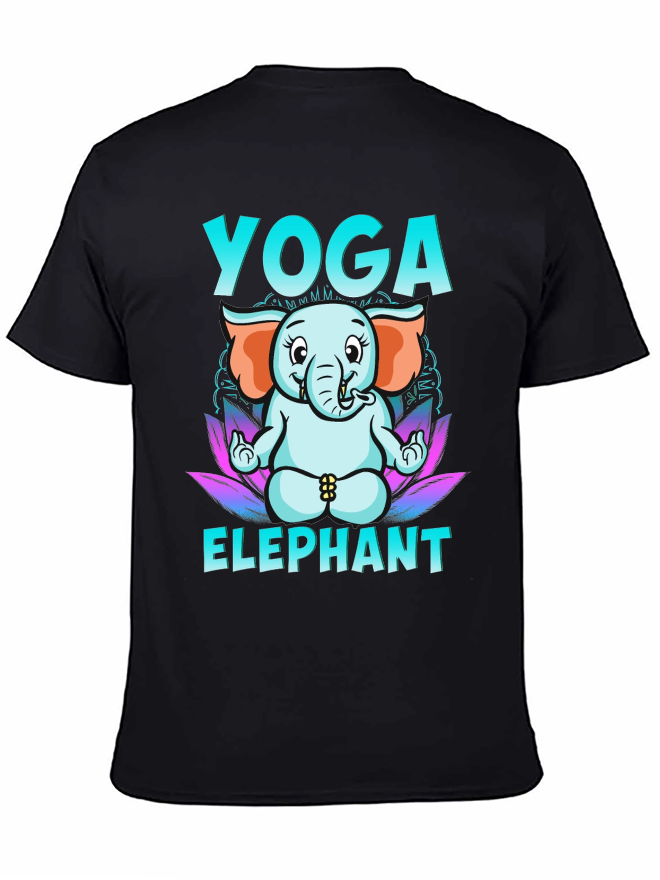 Yoga Elephant Graphic Tee - Black