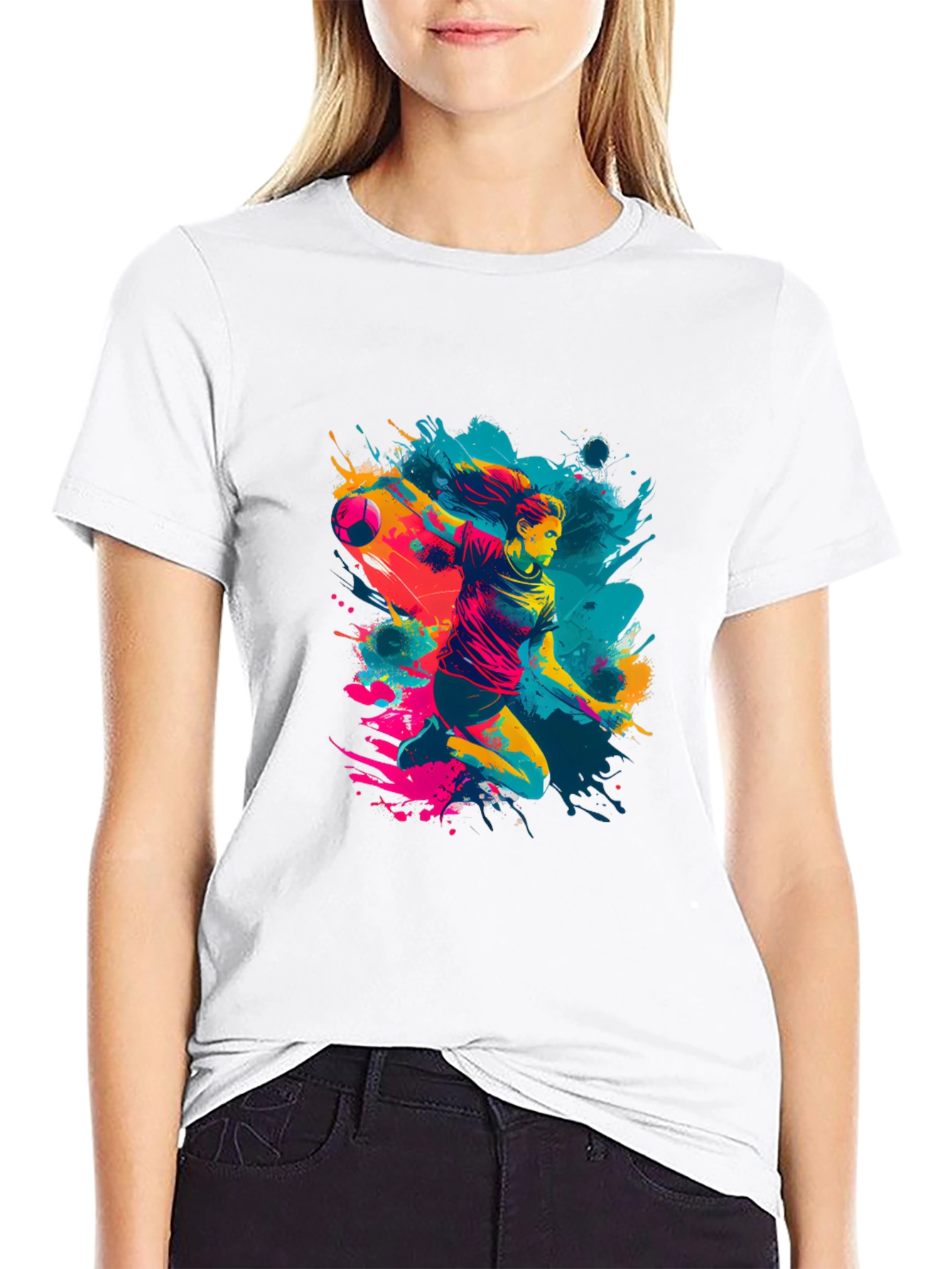 Handball Player Graphic Tee - Sporty Design