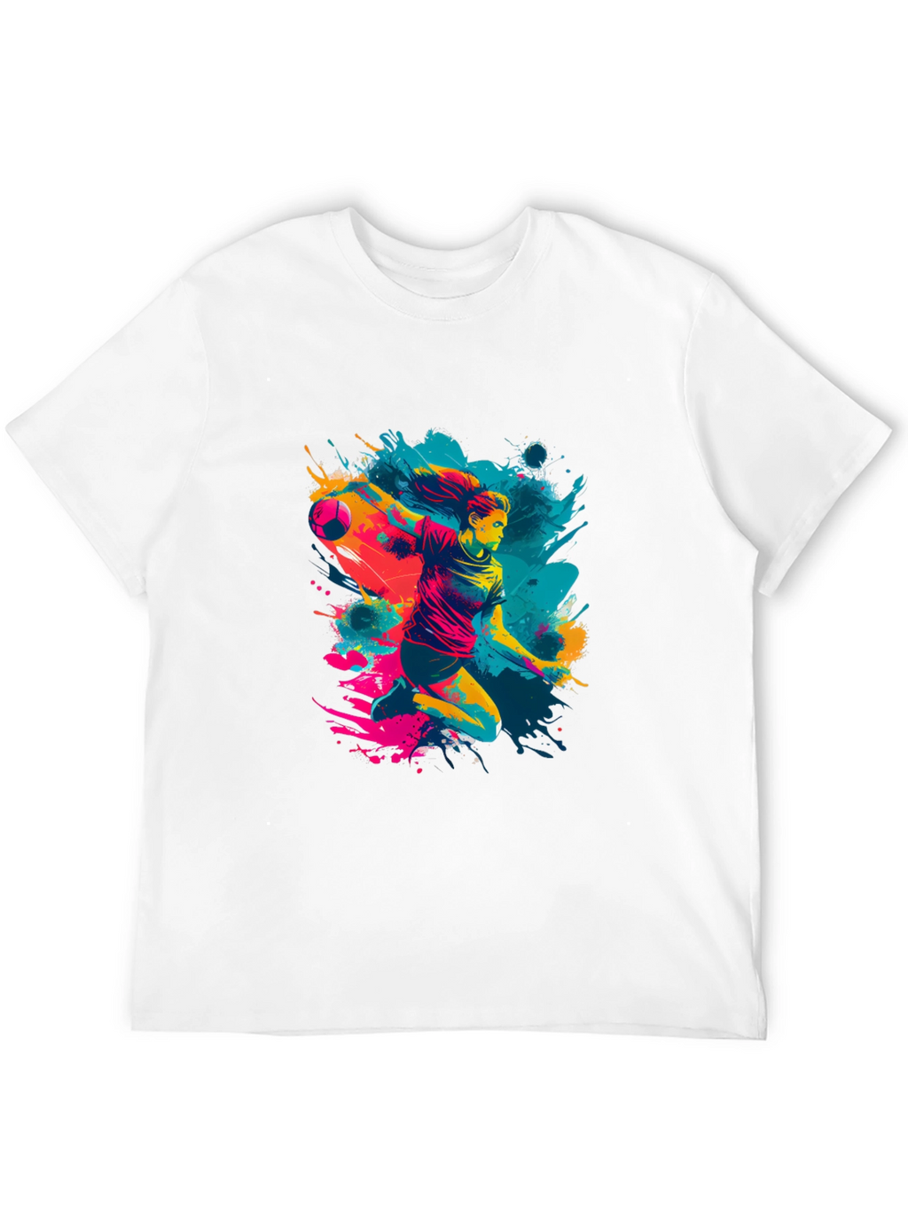 Handball Player Graphic Tee - Sporty Design