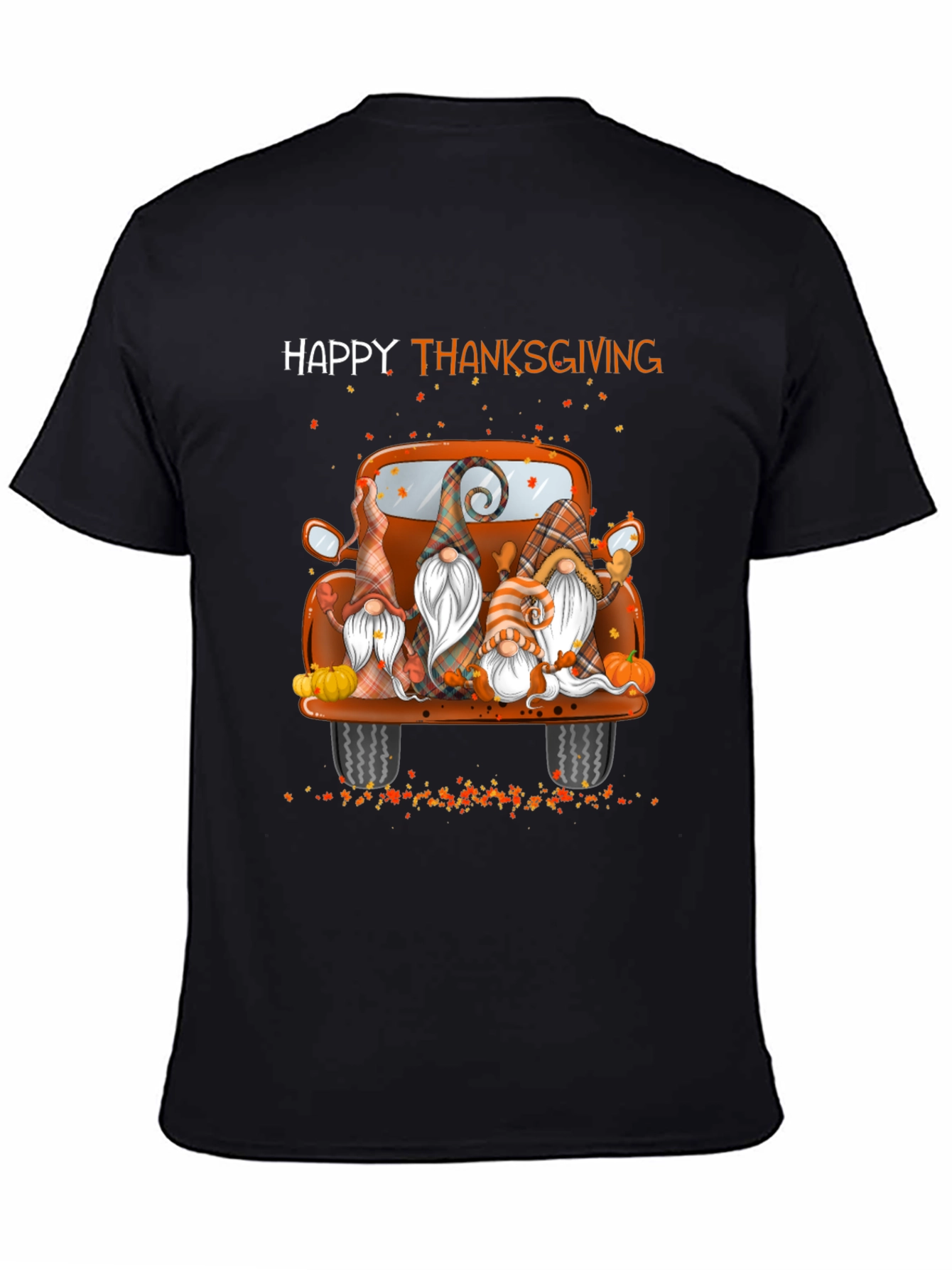 Happy Thanksgiving Gnomes Truck Graphic T-Shirt