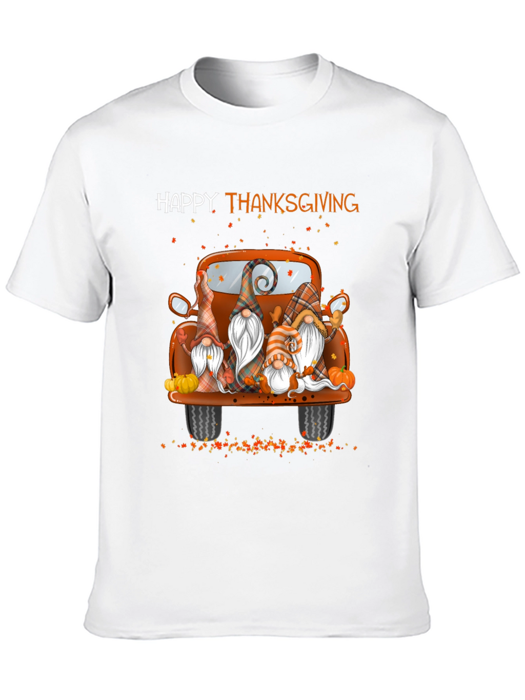 Happy Thanksgiving Gnomes Truck Graphic T-Shirt