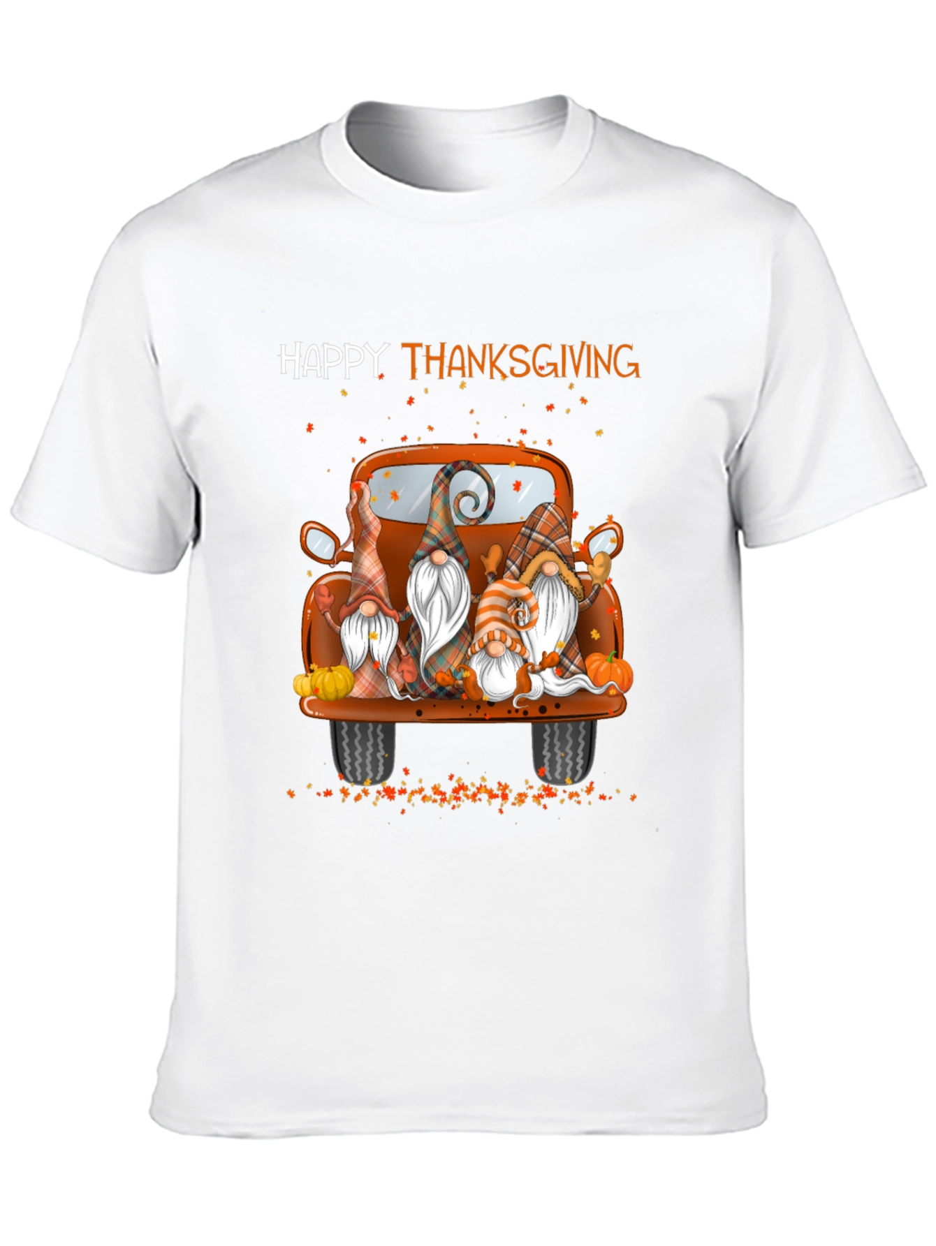 Happy Thanksgiving Gnomes Truck Graphic T-Shirt