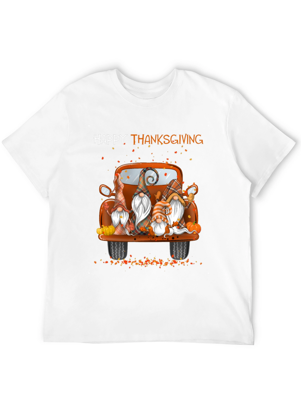 Happy Thanksgiving Gnomes Truck Graphic T-Shirt