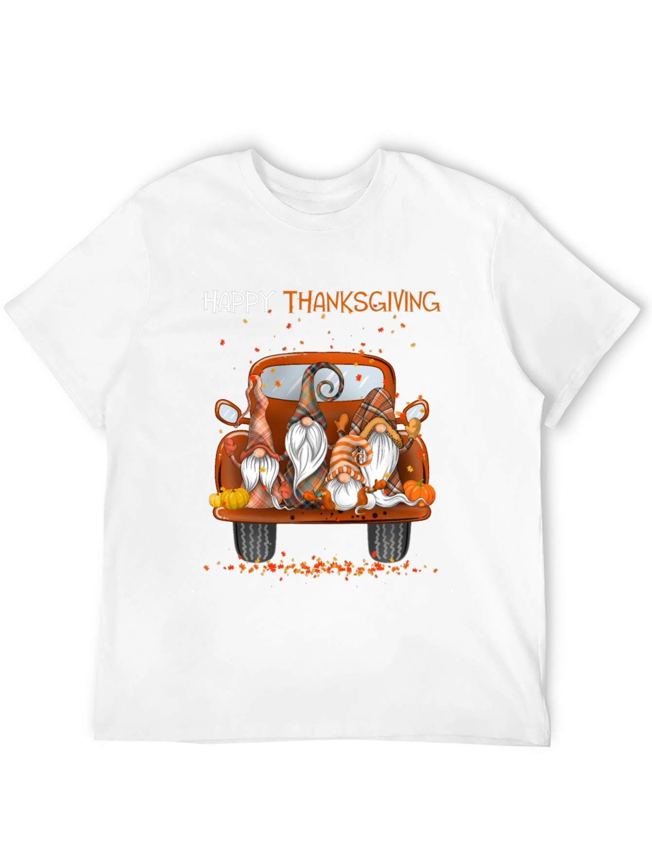 Happy Thanksgiving Gnomes Truck Graphic T-Shirt