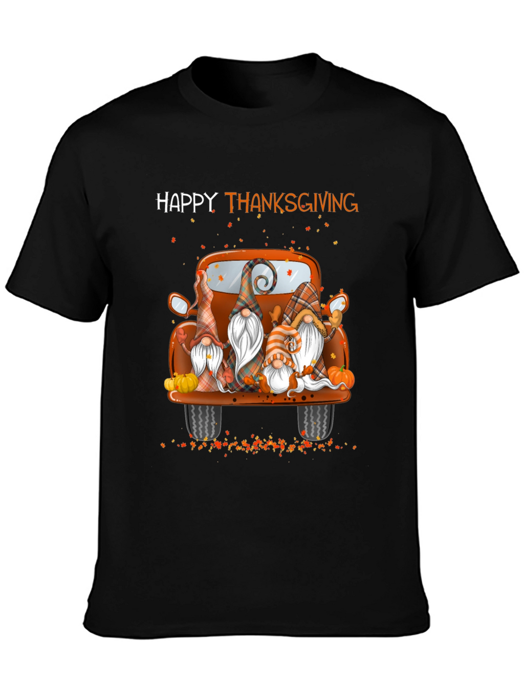 Happy Thanksgiving Gnomes Truck Graphic T-Shirt