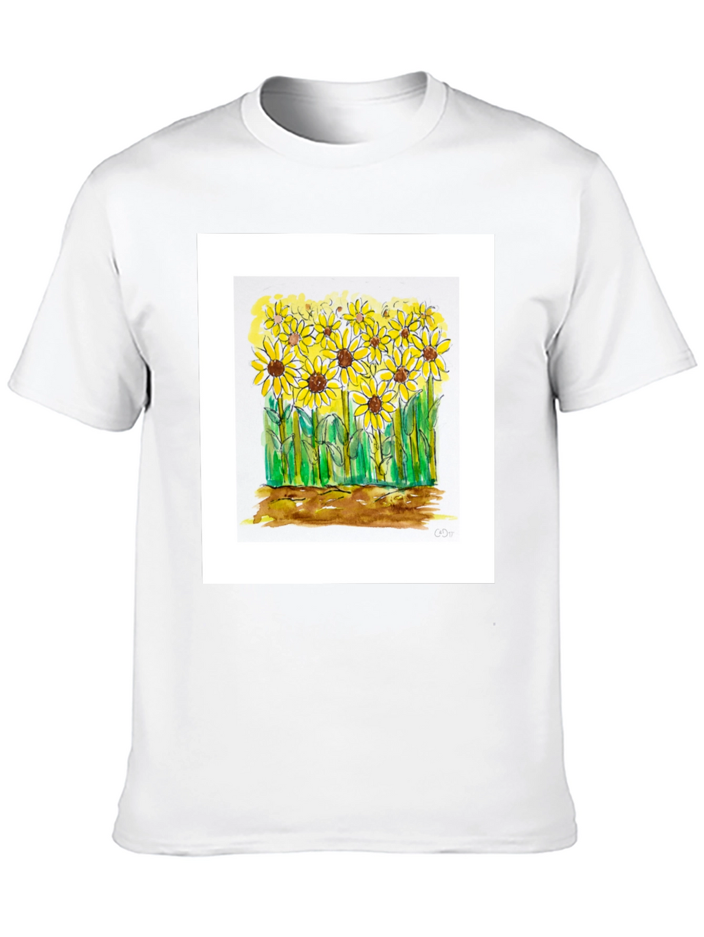 Sunflower Graphic Tee - Black Cotton Casual Shirt