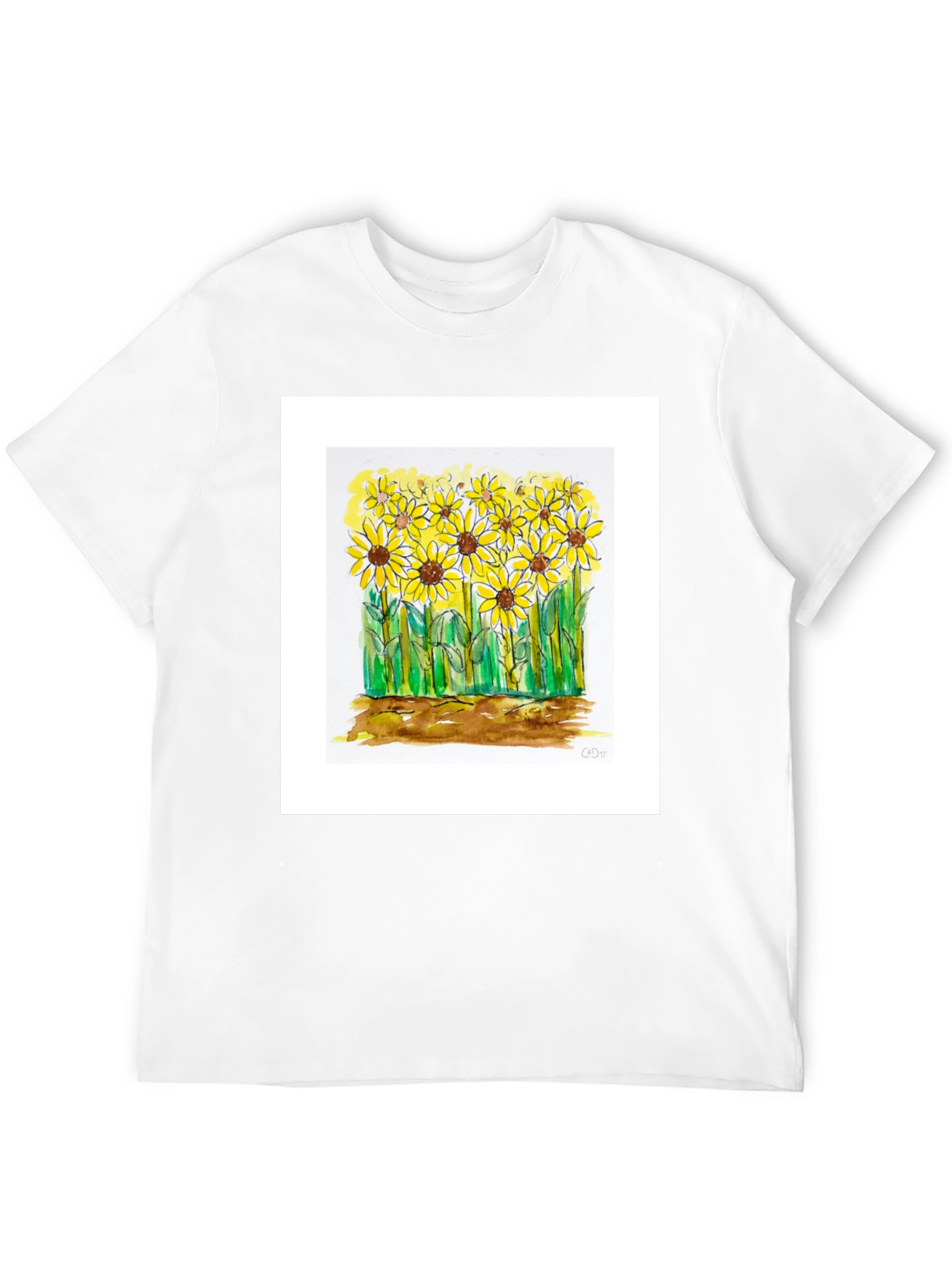 Sunflower Graphic Tee - Black Cotton Casual Shirt