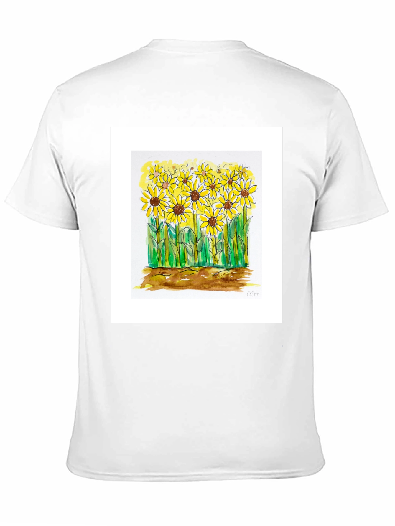 Sunflower Graphic Tee - Black Cotton Casual Shirt